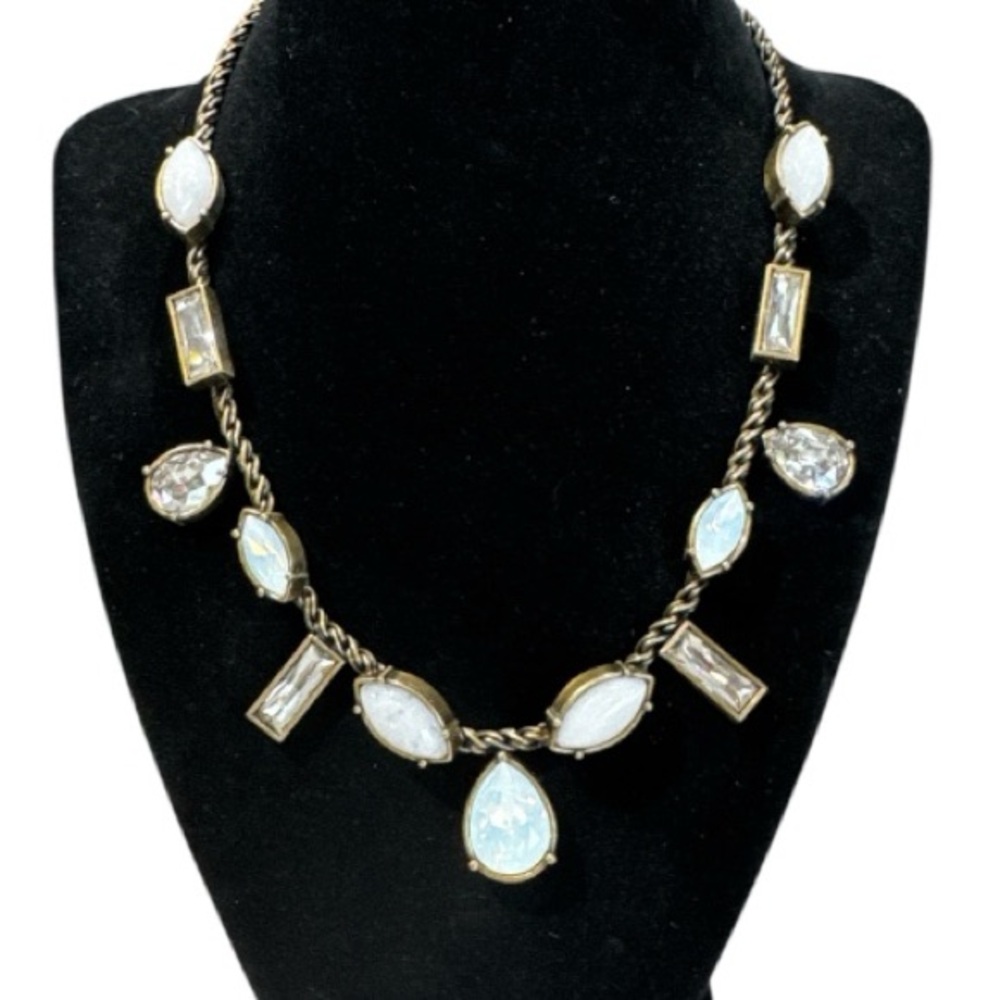 Silpada KR Swarovski Crystal & Genuine Moonstone Antiqued Brass Necklace